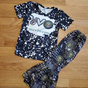 Peace, Love, Army bell pants outfit